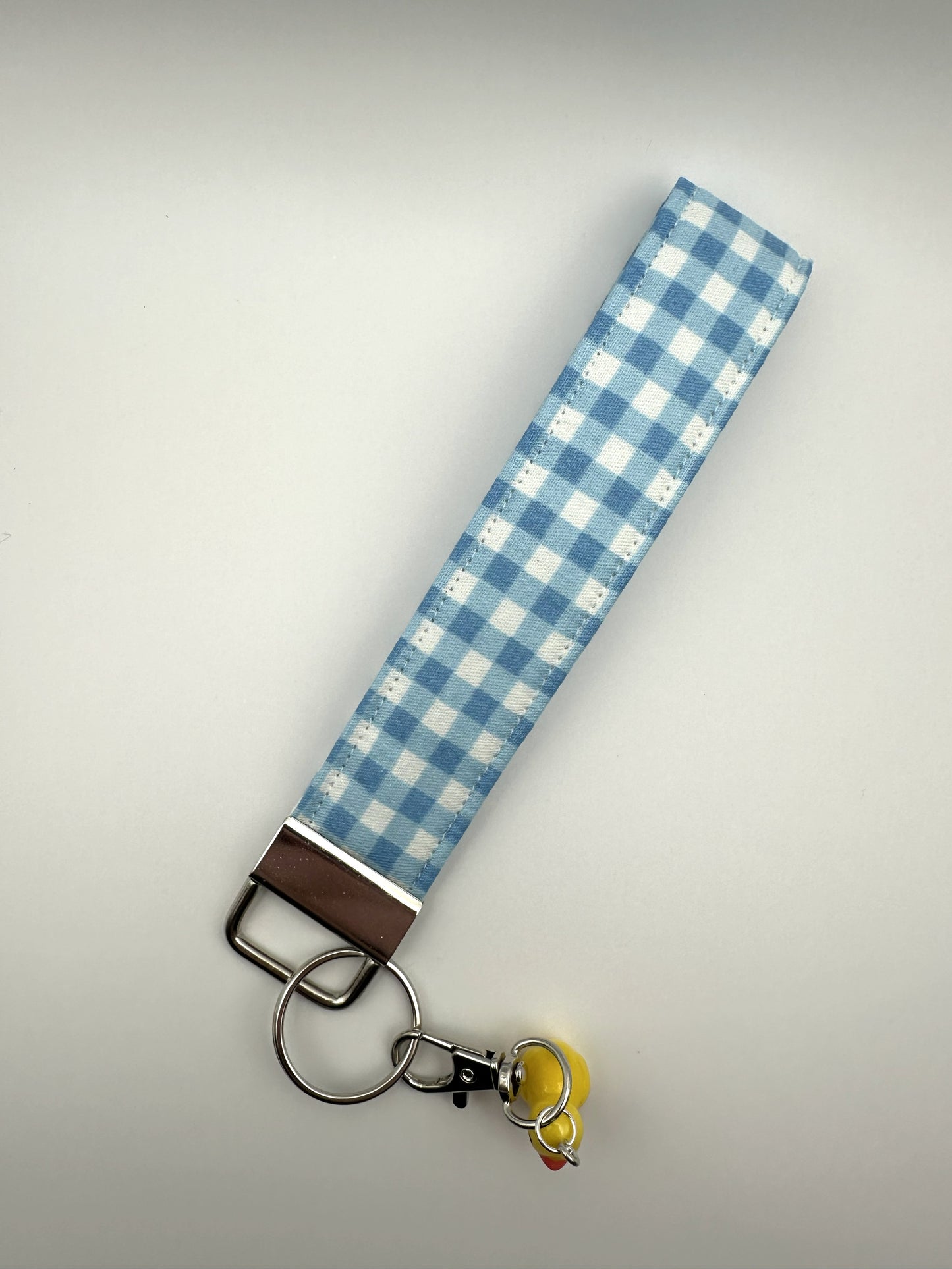 Gingham Picnic in Blue - Keychain Wristlet