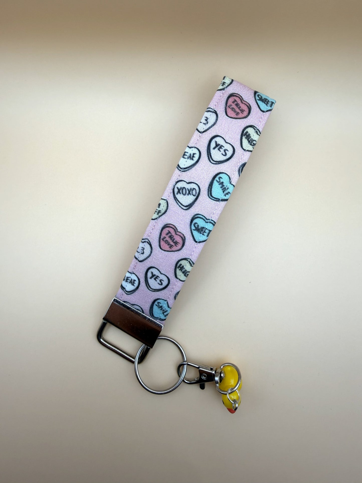 Pink Conversation Hearts - Keychain Wristlet