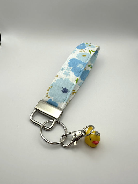Floral Picnic in Blue - Keychain Wristlet