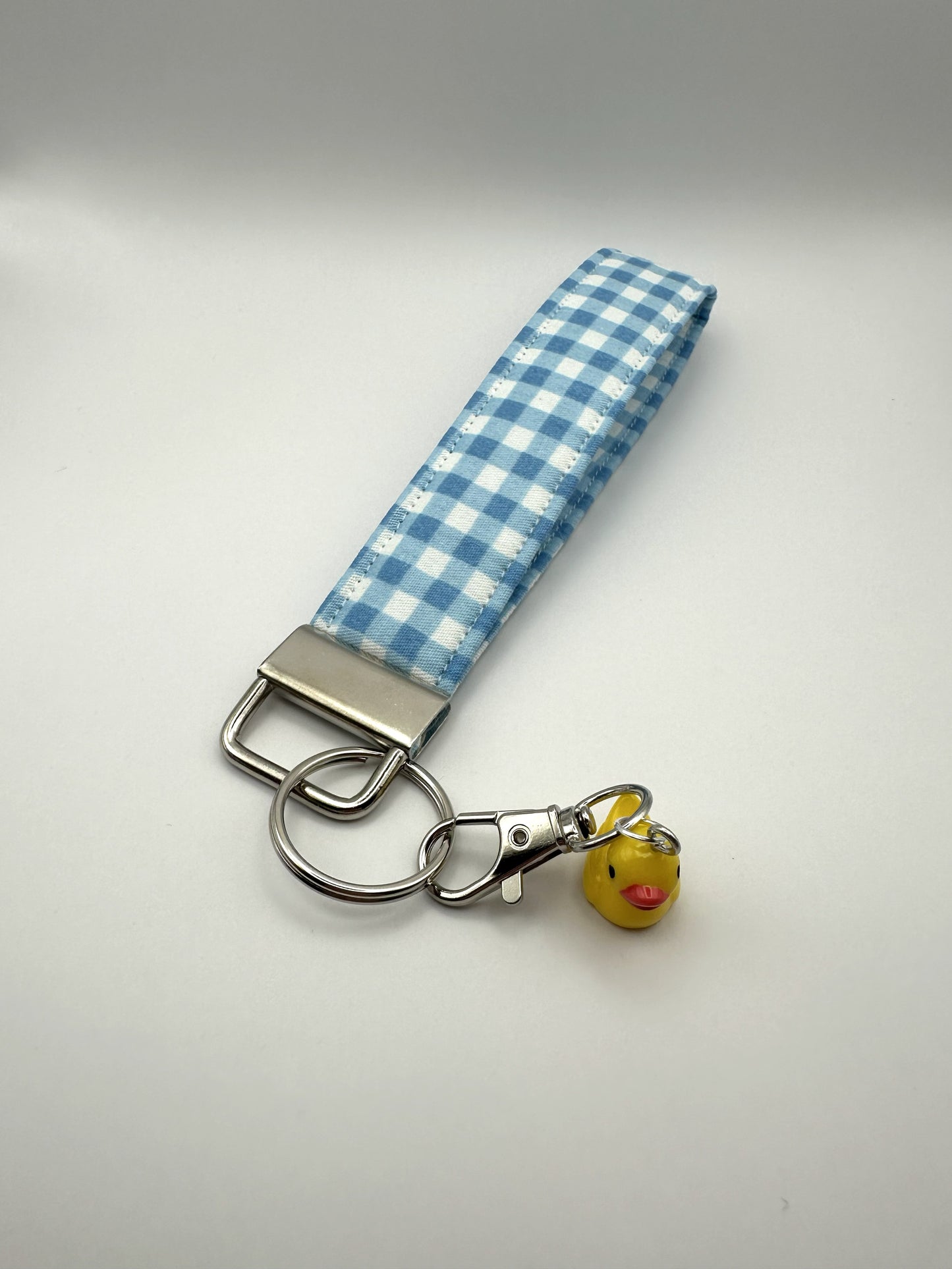 Gingham Picnic in Blue - Keychain Wristlet