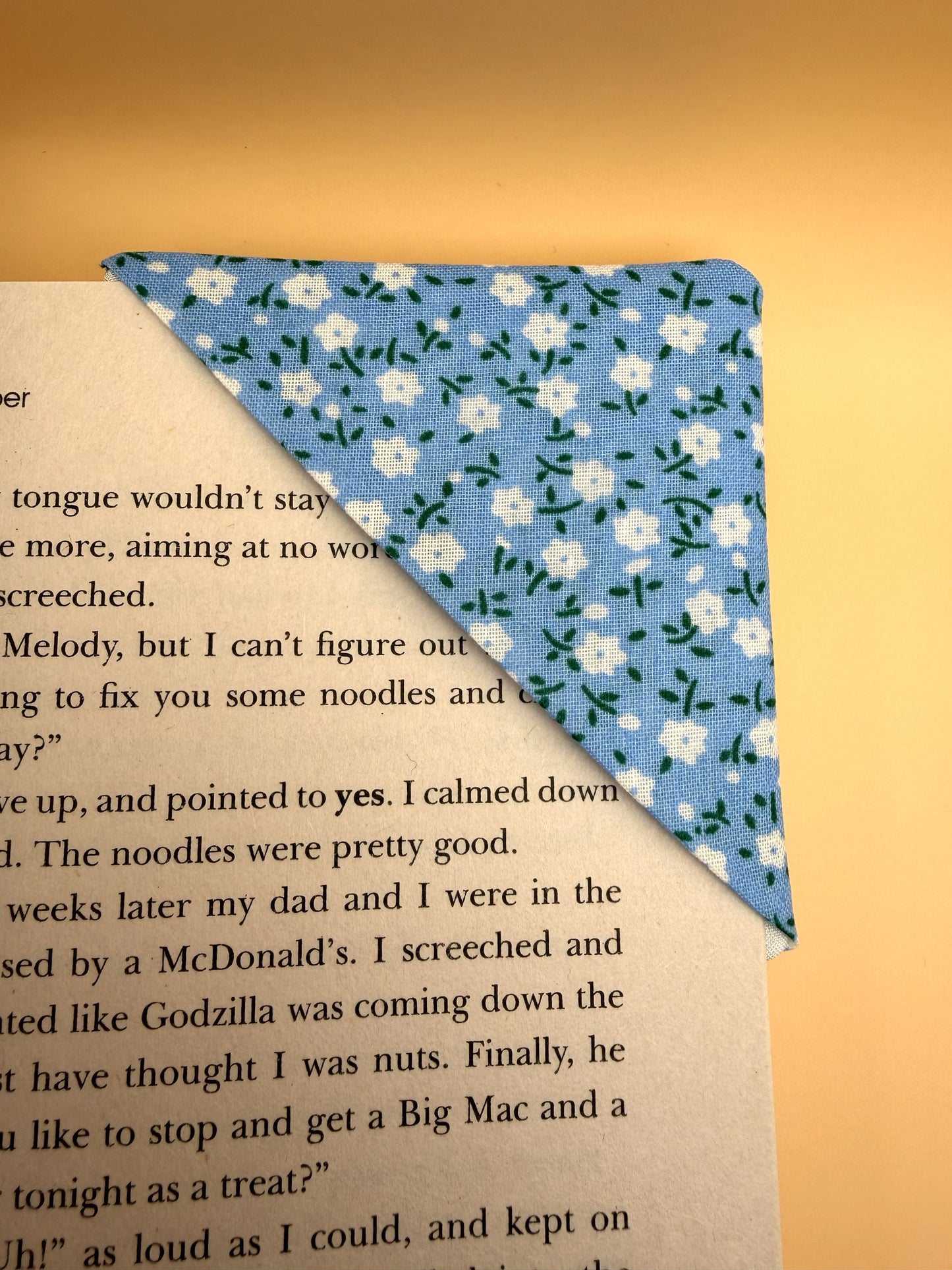 Flowers on Blue - Page Corner Bookmark