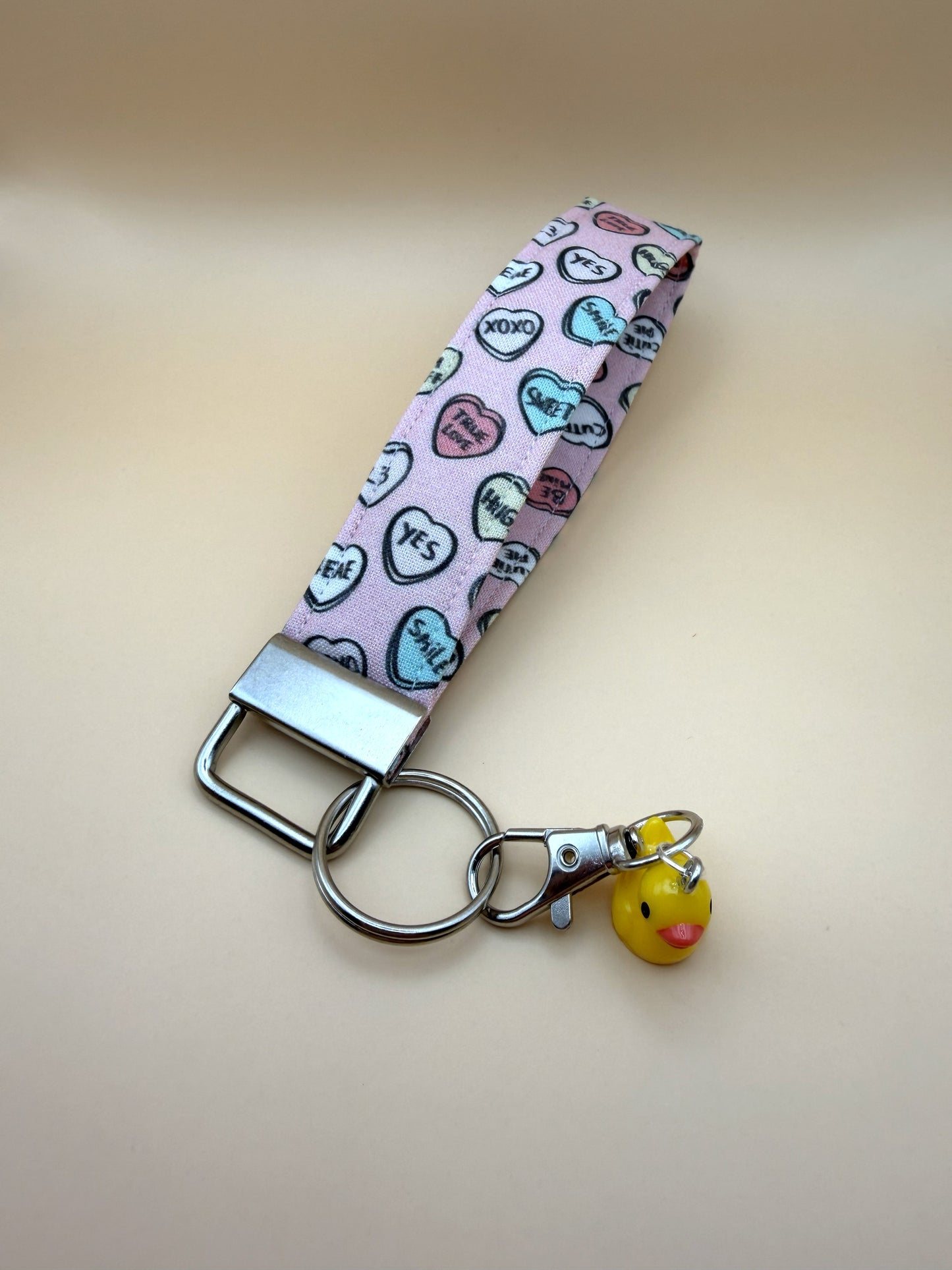 Pink Conversation Hearts - Keychain Wristlet