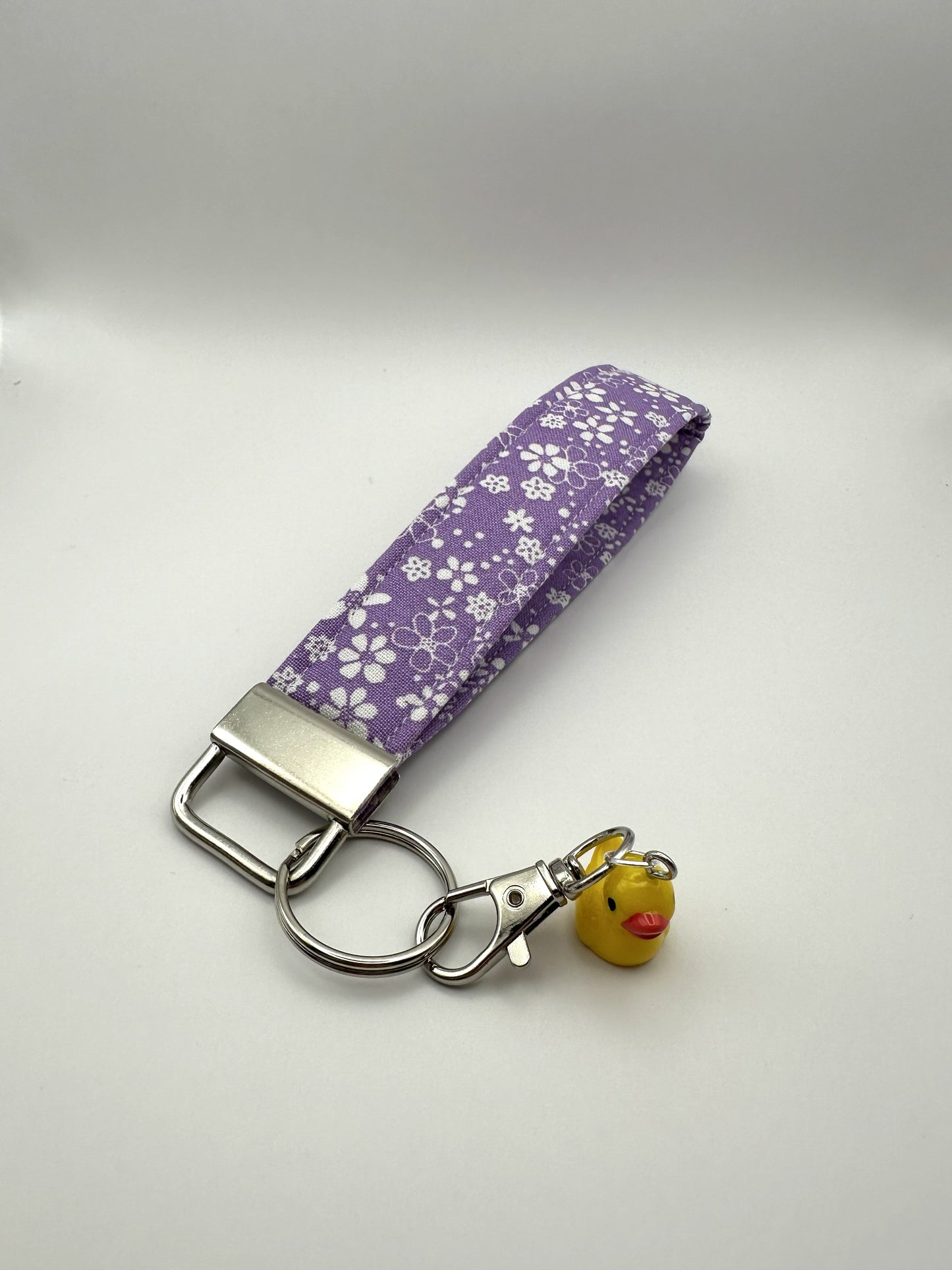 Purple Flowers - Keychain Wristlet